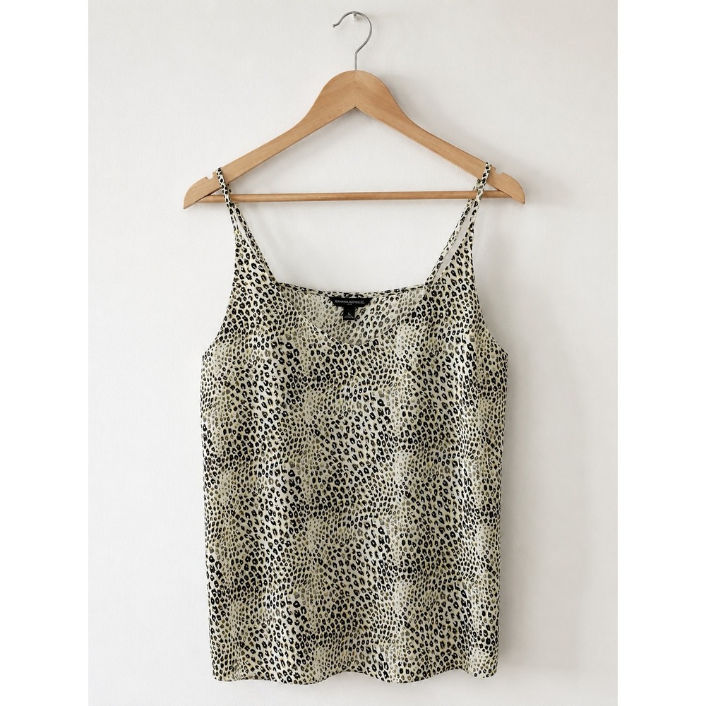 Banana Republic Leopard Animal Print Camisole Top Career Layering Size L‎